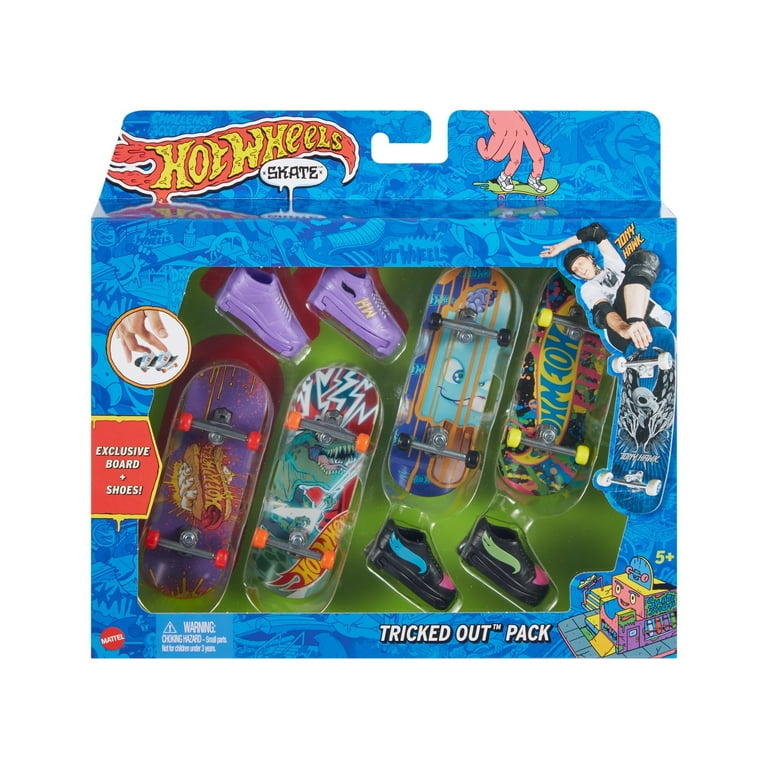 Hot Wheels Skate Tony Hawk Set of 4 Fingerboards & 2 Sets of