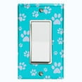 thumbnail image 1 of Metal Light Switch Plate Cover Puppy Dog Paw Prints Teal Gray DOG034, 1 of 13