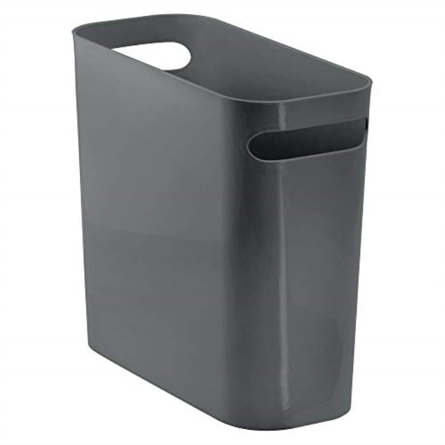 Garages Kitchens Espresso Brown Square Garbage Container Bin for Bathrooms Craft Utility Rooms Home Offices mDesign Small Woven Basket Trash Can Wastebasket Laundry