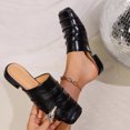 thumbnail image 6 of Fiaer Women's Closed Toe Mules Comfortable Work Casual Backless on Flat Shoes Summer Beach Walking Slippers Black 9, 6 of 9