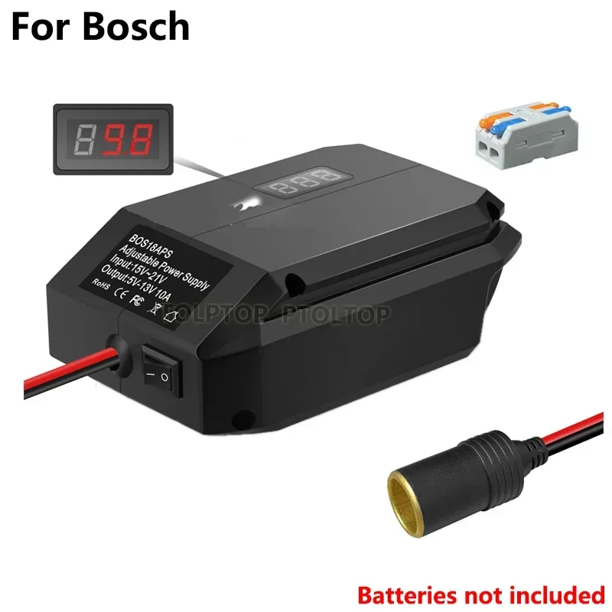 Para Bos*ch 18V a 12V Step Down Power Adaptador de Batería, DIY Charger Convertidor Power Estación con Conector de Encendedor para Auto