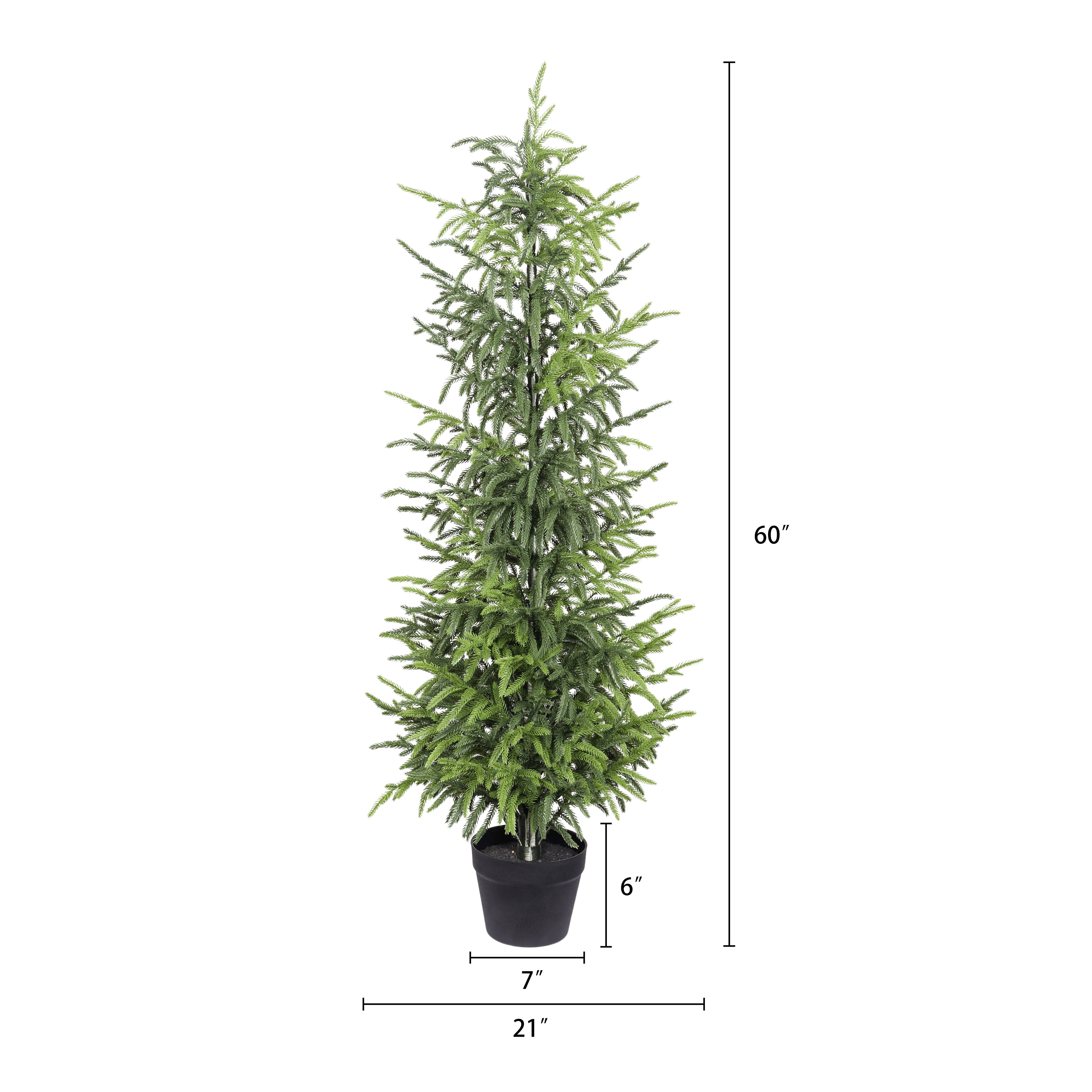 2 Pack 5ft Artificial Real Touch Pine Tree with Black Plastic Pot,Faux Plants Indoor Outdoor Decor,Silk Plants for Home Decor Office
