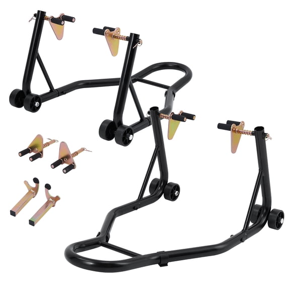 Soporte para Motocicleta 880 lb – Caballete Delantero y Trasero – Horquilla y Bobinas V/L – Mantenimiento y Reparación – Juego de Ruedas