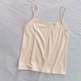thumbnail image 2 of Pxxlle Spaghetti Straps Tank Tops for Women Spring Summer Casual Sleeveless Modal Top Solid Color Basic Shirts Beige Free Size, 2 of 7