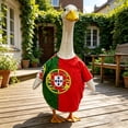 thumbnail image 3 of 23in Independence Day Goose Clothing Outfit, Red White Blue Flag Style National Flag Ball Clothing Costume Porch Goose Statue for Outdoor Yard Garden Courtyard Holiday Decoration, 3 of 5