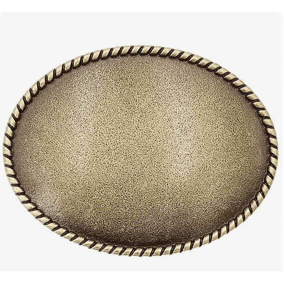 GOLD Bronze Round Western Cowboy Metal Belt Buckle, New with Box/Tags