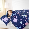 thumbnail image 3 of Erosebridal Kawaii Rinbow Dinosaur Twin Comforter Sets,Cartoon Dino Cute Flowers Blossom Bedding Set For Girls, Reversible 2 Pieces, 3 of 7