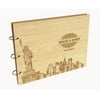 Darling Souvenir Personalized Engraved Laser Cut Wedding Guest Book Wooden Cover Sign-in Book Registry Guestbook Scrapbook-2A