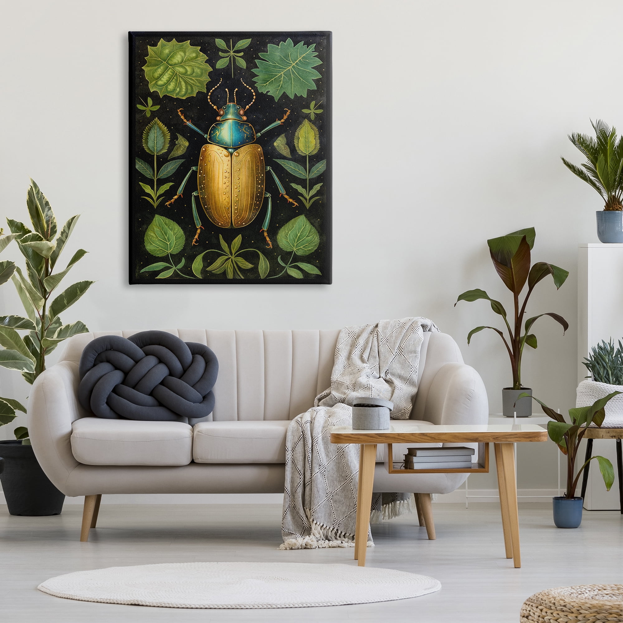 Stupell Industries Botanical Beetle Study Animals & Insects Painting Gallery Wrapped Canvas Art Print Wall Art, 36 x 48