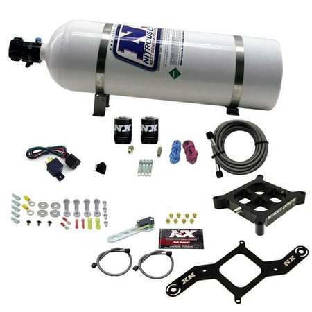 Nitrous Express 4150 SINGLE ENTRY BILLET CROSSBAR PLATE SYSTEM, (50-300HP) W/ 15LB BOTTLE