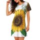 thumbnail image 2 of Easygdp Sunflowers (2) Camisón de manga corta para mujer, informal, estampado, 2 of 6