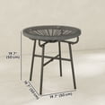 thumbnail image 2 of Round Rattan Side Table with Tempered Glass Top, Dark Grey PE Wicker Outdoor End Table with Powder Coated Metal Frame for Patio, Garden, and Balcony, 19.7" x 19.7" x 19.7", 2 of 7
