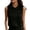 Black, variant on Women's Sleeveless Blouse Lapel Tie Front Top Solid Color Casual Loose Fit Summer Going Out Top