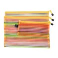thumbnail image 1 of MasteelfCA 3Pcs Colorful File Pockets Nylon Mesh Zipper File Storage Bags Documents Organizer Pouch, 1 of 7
