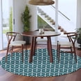 thumbnail image 3 of Round Rug 7Ft Washable Non-Slip, Geometric Circle Area Rugs for Living Room Bedroom, Modern Abstract Lines Texture Teal Indoor Floor Mats Carpet Runner for Home Decor Aesthetic, 3 of 8