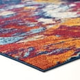 thumbnail image 6 of Entourage Foliage Contemporary Modern Abstract 5x8 Area Rug in Blue, Orange, Yellow, Red, 6 of 8