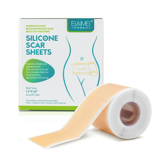 Láminas de silicona para cicatrices de 4 cm x 150 cm, 1 rollo de cinta autoadhesiva para cubrir cicatrices, cuidado de la piel, impermeable y transpirable.