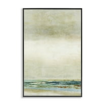 Stupell Industries Neutral Beige Beach Abstraction Abstract Painting Black Framed Art Print Wall Art, 12 x 18