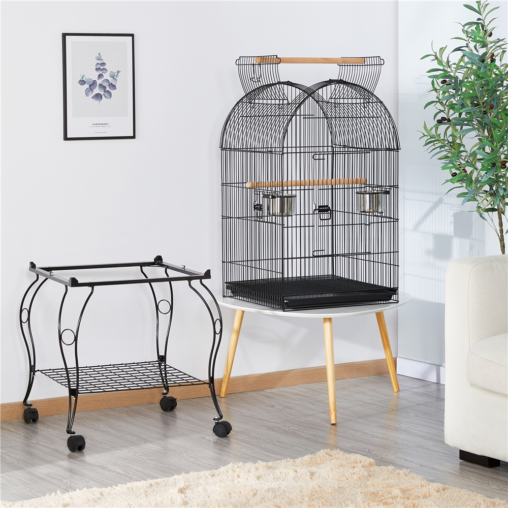 Yaheetech 59 Inch Open Top Rolling Metal Bird Cage photo 5