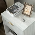 thumbnail image 2 of OAKHAM Farmhouse Nightstands Set of 2, Boho End Table with Drawer and Open Shelf, Bedside Table for Bedroom Living Room, Pale Oak, 2 of 8