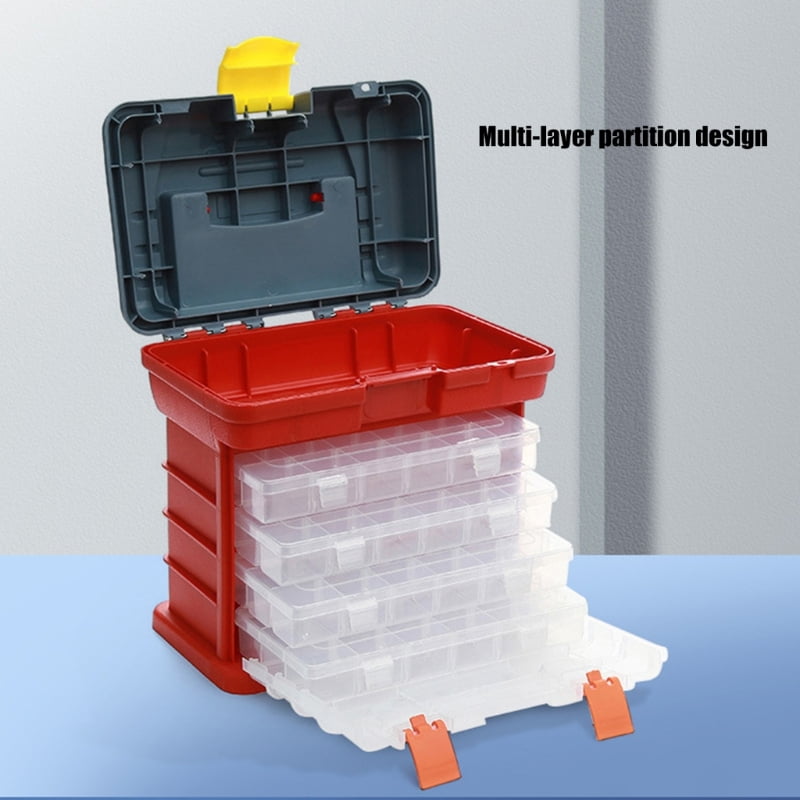 Fishing Tackle Box 4 Layers Fishing Box Sea Boat Portable Fishing Accessory Case