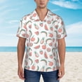 thumbnail image 5 of Uemuo Fruit Printed Regular Fit Short Sleeve Casual Hawaiian Shirt for Men,Aloha shirt,Tropical shirt,Floral print shirt,Vacation Beach shirt-Medium, 5 of 9