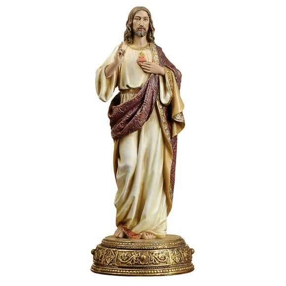 Joseph's Studio by Roman, 10.25" H Sacred Heart of Jesus Figure, Heavenly Protectors, Renaissance Collection, Religious Home Decor, Devout Gifts,