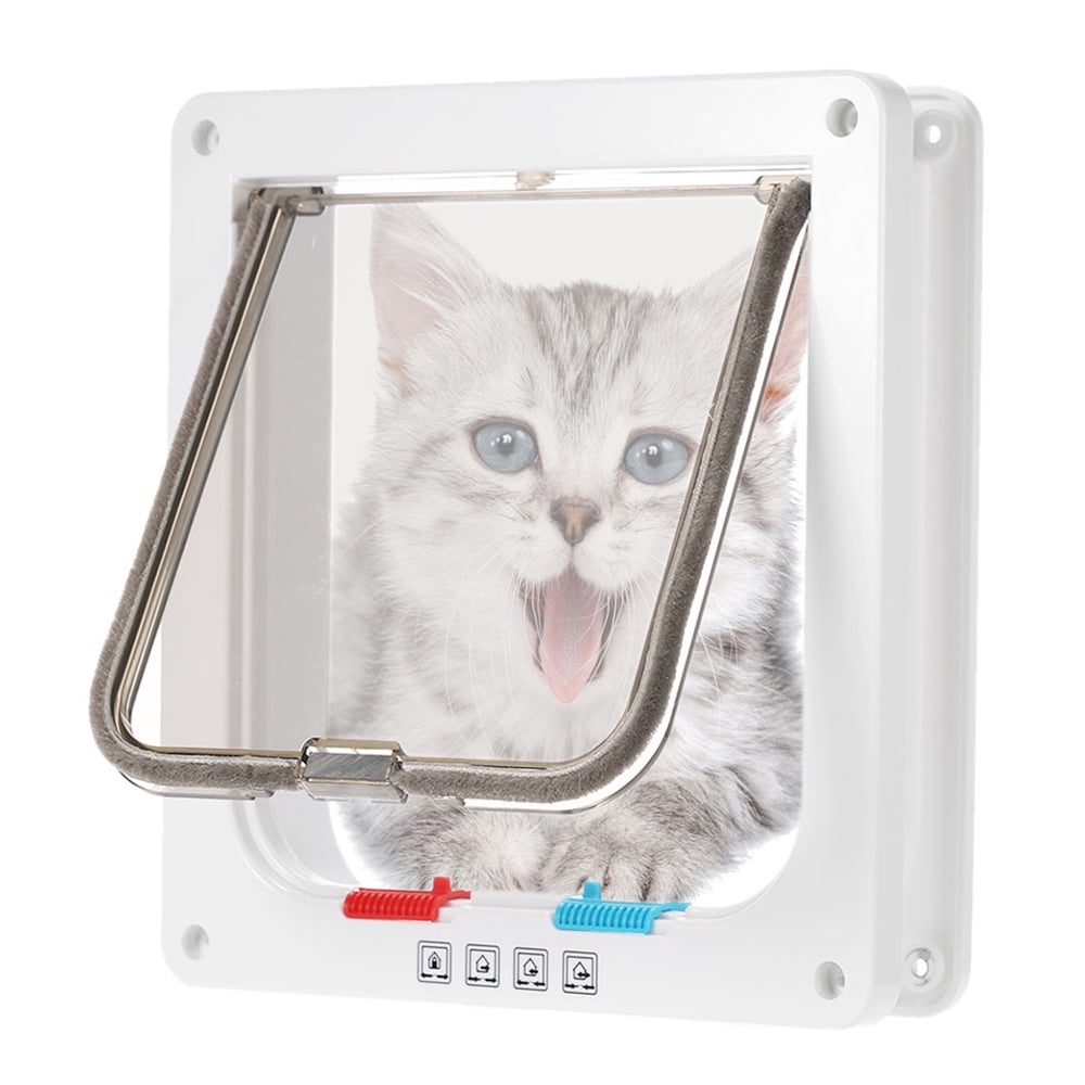 ON SALE 4 Way Pet Cat Puppy Dog Magnetic Lock Lockable Safe Flap Door US STOCK
