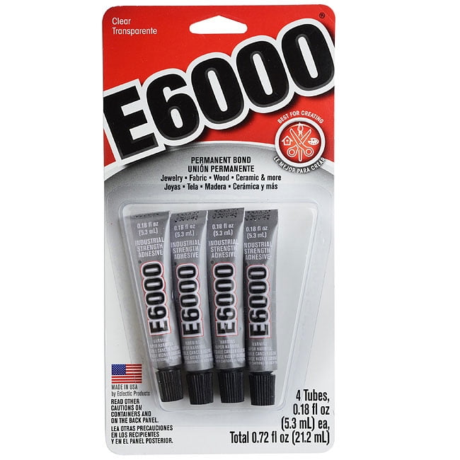 E6000 Industrial Strength Glue Adhesive Pack Of Four 0.18 Ounce Tubes