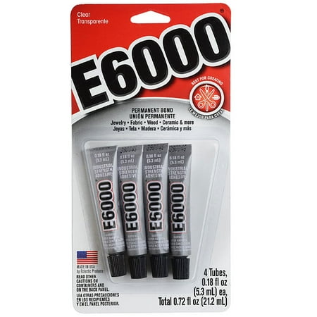 E6000 Industrial Strength Glue Adhesive, 0.18 Fl. Oz., 4 (Best Waterproof Glue For Rubber)
