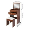 thumbnail image 2 of Black Walnut Density Board 15.8x14.8x28.4 Inch Flip Dressing Table With Mirror Mini Storage Dressing Table, 2 of 10