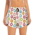 thumbnail image 4 of Lsque Colorful Donuts Printed Women's Running Shorts with Liner Pockets,Elastic Quick Dry Workout Athletic Gym Yoga Shorts,Womens High Waist Shorts-X-Large, 4 of 9