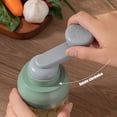 thumbnail image 6 of Manual Food Processor Chopper | Portable Vegetable Meat Grinder | Garlic Ginger Pepper Crusher | Handheld ABS Plastic | 250ml Capacity | White Green | Restaurant Kitchen Tools, 6 of 7