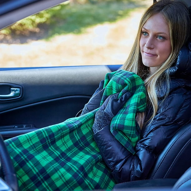 ORUYROP Electric Heater Car Blanket Heated Travel Throw Electric Blanket for Car and RV 12 volt by Green and Black Walmart