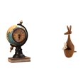 thumbnail image 1 of Figura de globo terráqueo, estatua moderna, reloj de mesa, coleccionable, adorno de escritorio, arte artesanal para estante, oficina, chimenea, dormit, 1 of 8