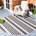 thumbnail image 7 of SAFAVIEH Beach House Henry Striped Indoor/Outdoor Area Rug, Light Grey/Charcoal, 8' x 8' Square, 7 of 7
