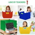 thumbnail image 3 of 8 Pack Colorful Privacy Floders for Student Desks - Durable Plastic Erasable - Testing Dividers for Classroom - Easy Clean Privacy Shields for Student Testing Desk dividers- Includes Extra Labels, 3 of 7