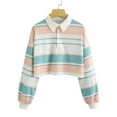 thumbnail image 5 of Ketyyh-chn99 Chandail en Molleton Col Rond Femme Mode Blouse Ample Décontractée Ajustée Basique Tee Extensible Couleur Unie Pull Vert Menthe,2TG, 5 of 5