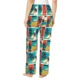 thumbnail image 3 of Xecao Colorful Hawaii Palms Women's Straight Lounge Pajama Pants: The Epitome of Relaxed Sleepwear, 3 of 9