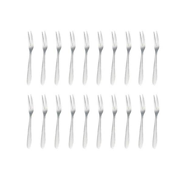 20 mini tenedores de fruta de acero inoxidable, tenedores de cóctel, tenedores de postre para pasteles, utensilios de cocina