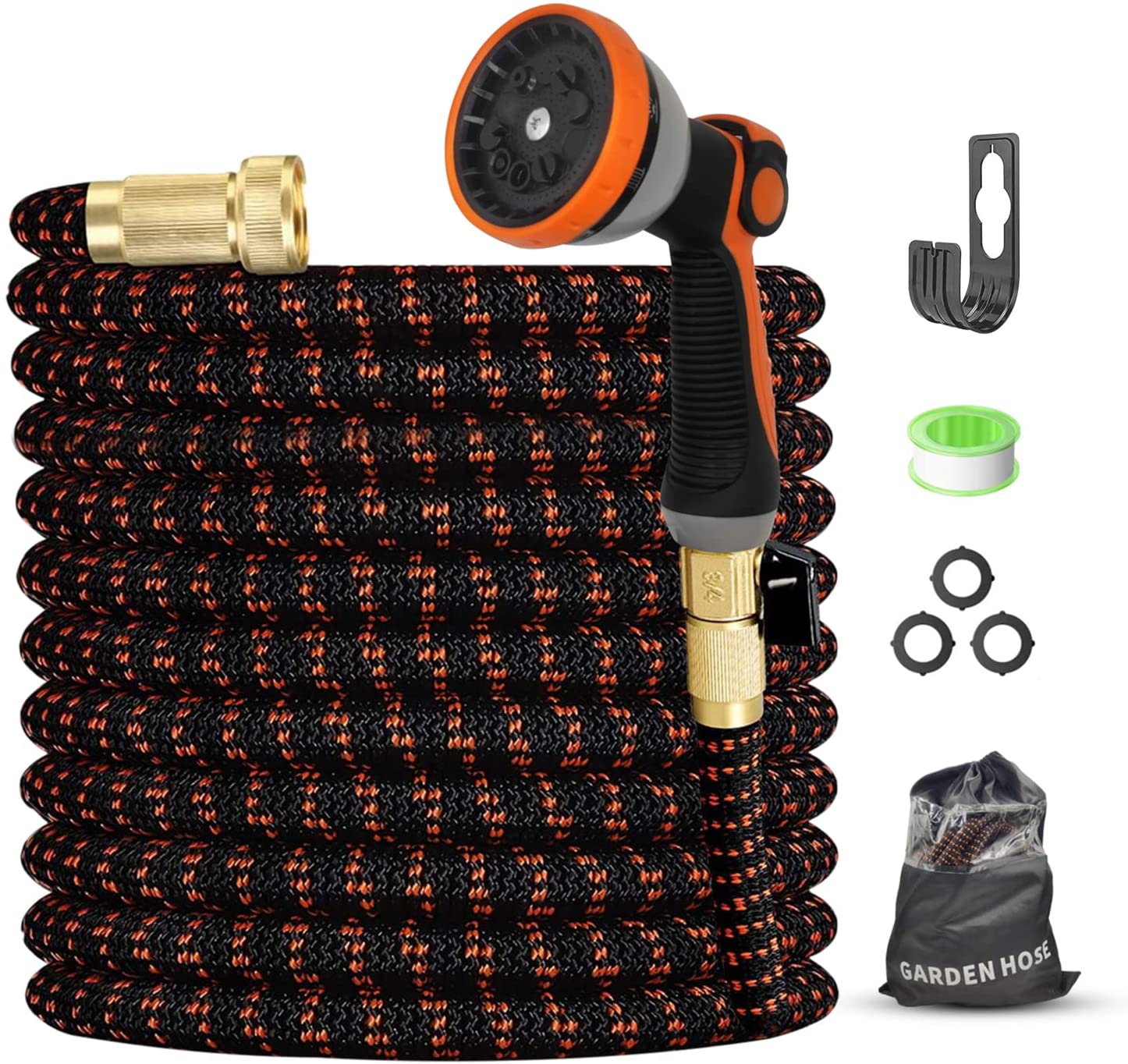 Pattern Hose Home Depot 100ft Expandable Garden Hose β Lightweight, Kink-Free, With ...