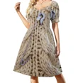 thumbnail image 2 of Vestido de manga corta con pasador de seguridad de punto por cable vestido para mujer vestidos de noche, 2 of 7