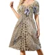 thumbnail image 1 of Vestido de manga corta con pasador de seguridad de punto por cable vestido para mujer vestidos de noche, 1 of 7