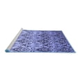 thumbnail image 2 of Ahgly Company Machine Washable Indoor Round Abstract Blue Contemporary Area Rugs, 3' Round, 2 of 4