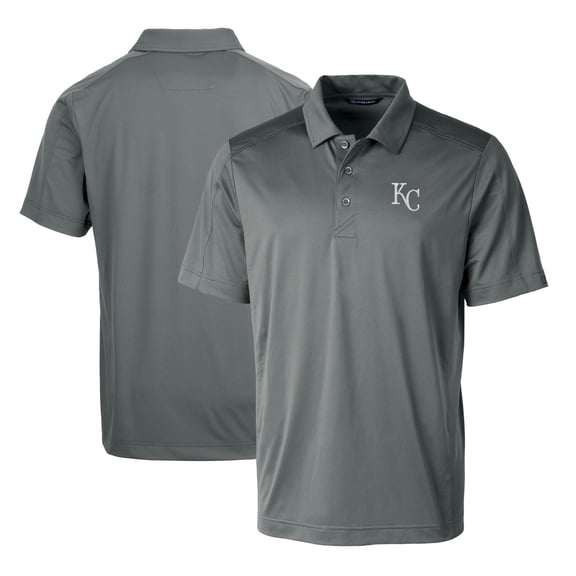Men's Cutter & Buck Steel Kansas City Royals Prospect Textured Stretch Polo