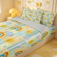 thumbnail image 3 of Erosebridal Nursery Cartoon Rainbow Zipper Full Size Comforter Sets with Fitted Sheet and 2 Pillowcases,Smiling Sun Cloud Moon Zipper Bedding Set,Yellow Blue White,4pcs,Grey Reversible, 3 of 6