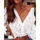 thumbnail image 5 of Camisa de Encaje para Mujer PRETTYGARDEN Manga Larga con Botones XL, 5 of 9