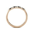 thumbnail image 5 of TriJewels 0.36 ctw Black Diamond and White Lab Grown Diamond 7 Stone Wedding Band in 10K Rose Gold, 5 of 7