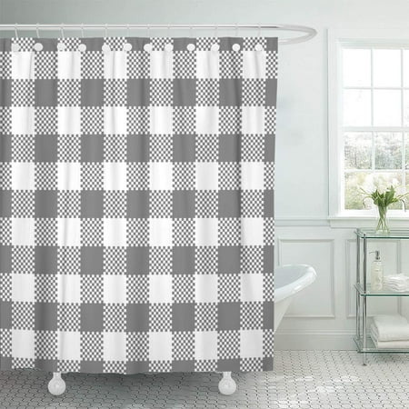 KSADK Checkerboard Gray Gingham Abstract Bistro Checks Classic Cooking Country Endless Bathroom Shower Curtain 60x72 inch