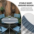thumbnail image 4 of Blue Grey Stripe Round Fitted Tablecloth with Elastic Edge, Waterproof Table Cloth Table Cover for 36"-44" Tables, Farmhouse Modern Art Striped Tablecloths for Dining Picnic Indoor Outdoor, 4 of 9